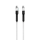 Cable FoxBox Round Pro 1.25 Metros Tipo C a Tipo C 3.25A Carga rápida Blanco